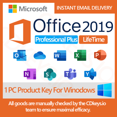 Microsoft Office Professional Plus 2019 License, Lifetime PC – Retail Key